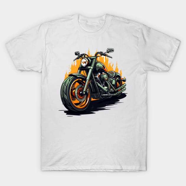 Motorcycle Illustration T-Shirt by Mako Design 